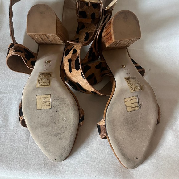 Raye Lexie cheetah print ankle strap stacked heels - Picture 6 of 9